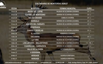 CALENDARIO MONTERIAS 2026/27
